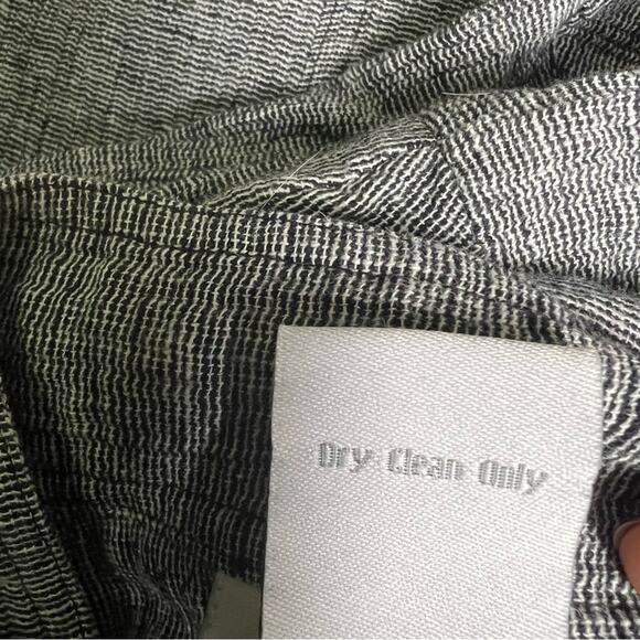 Soft Surroundings Linen Blend Women's Gray and Black Ruffle Trim Open Cardigan M - Picture 6 of 7